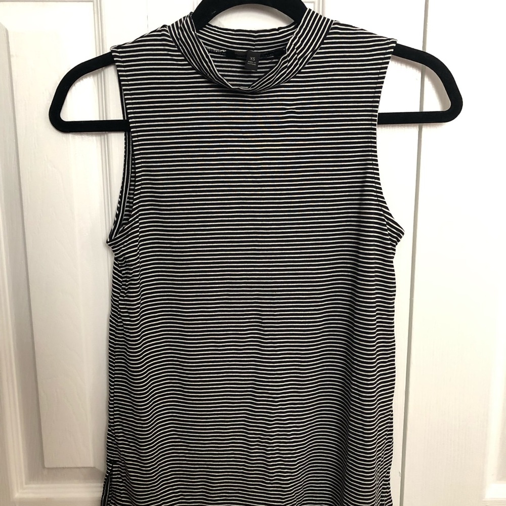 Banana Republic high neck striped sleeveless top